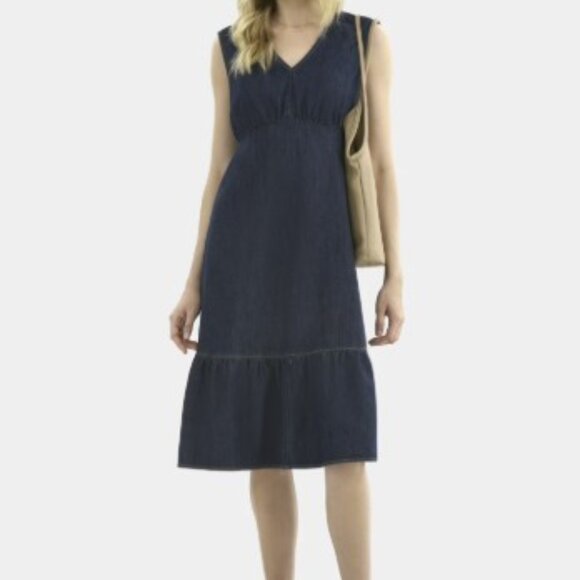 Time and Tru Women's Sleeveless Denim Dress with Ruffle Hem XXXL 22 - Picture 1 of 9